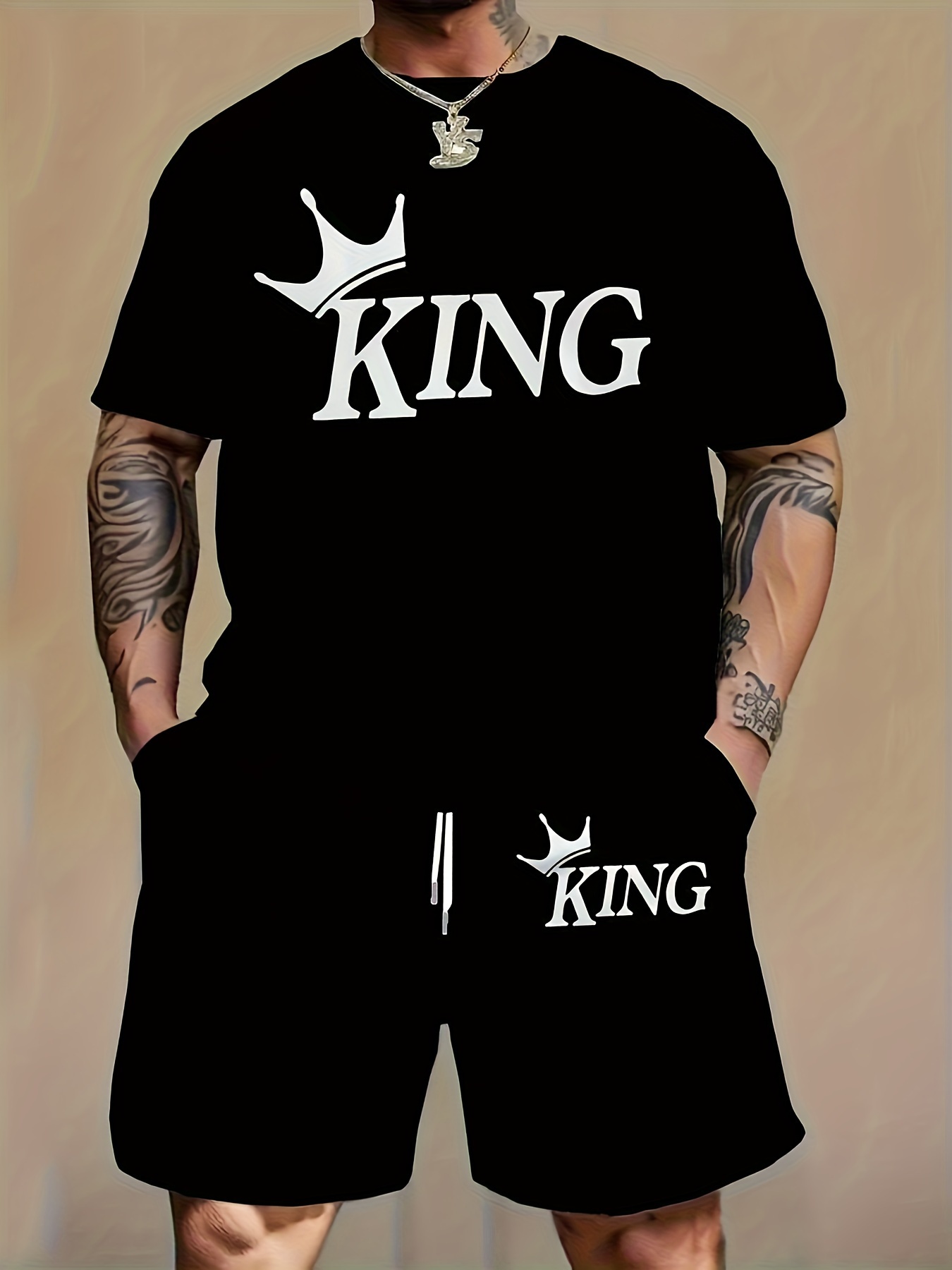 Street Fashion Clothes - Men Fashion 2‑Piece Matching Set Letter