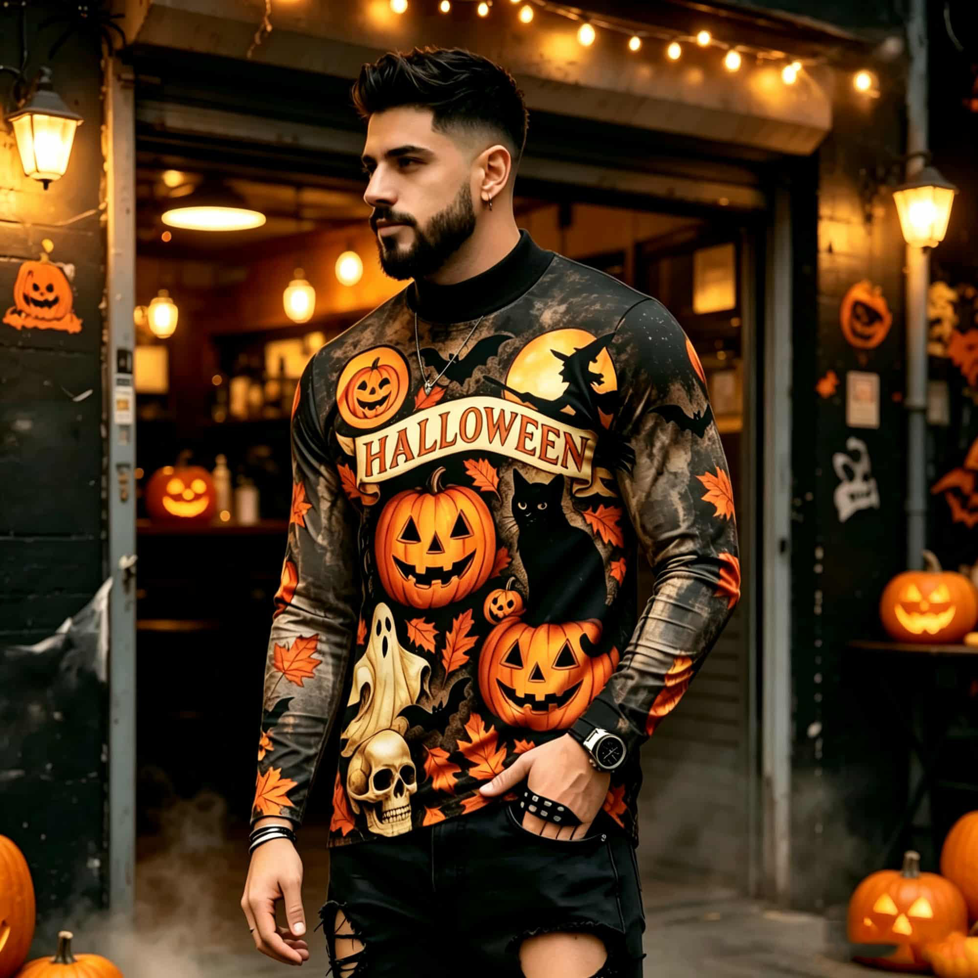 Street Fashion China - Casual Fashion Street Style Halloween Printed