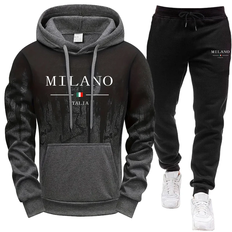 Street Fashion Hoodie - Men's Set/Hoodie/Pants Autumn Winter Italy Casual