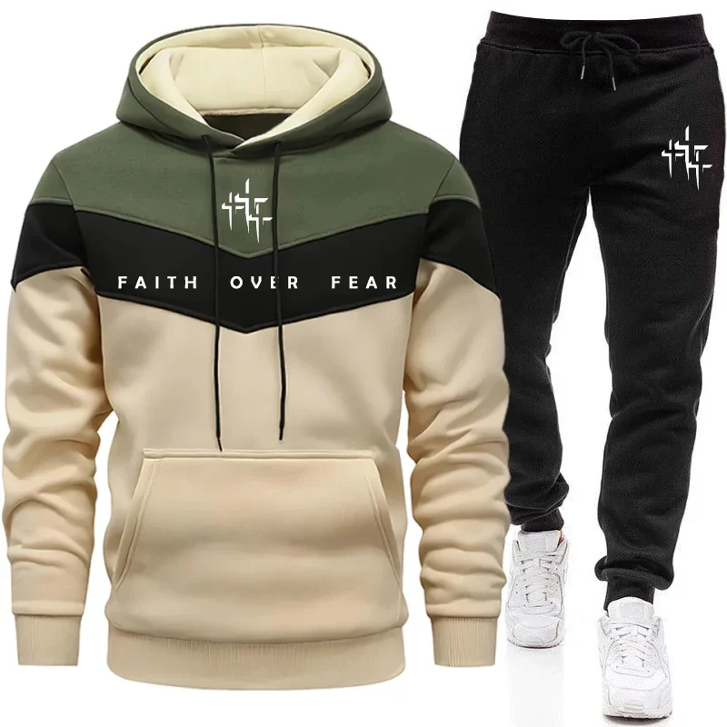 Faith Over Fear Men's Tracksui - đánh giá và giá Street Fashion Hoodie