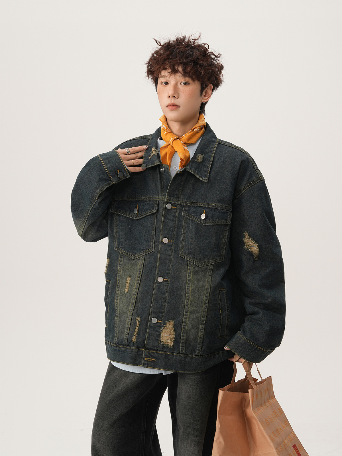 American High Street Ripped De - đánh giá và giá Street Fashion Jacket