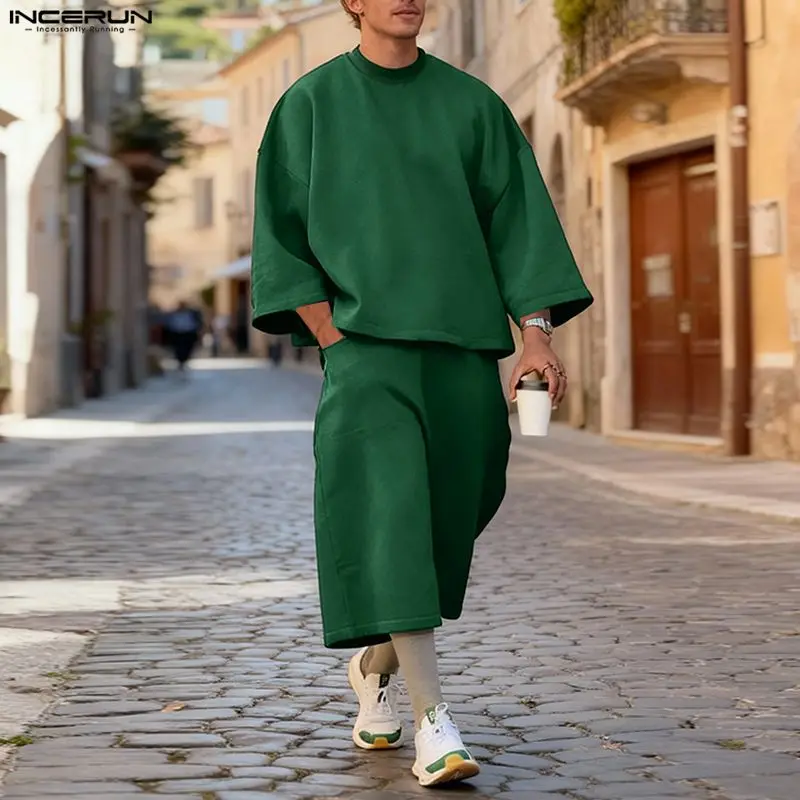 INCERUN Men Sets Solid Color B - đánh giá và giá Street Fashion Hoodie