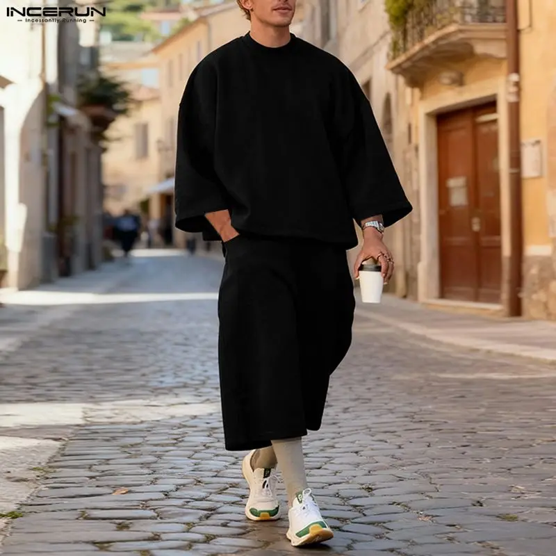 INCERUN Men Sets Solid Color B - đánh giá và giá Street Fashion Hoodie