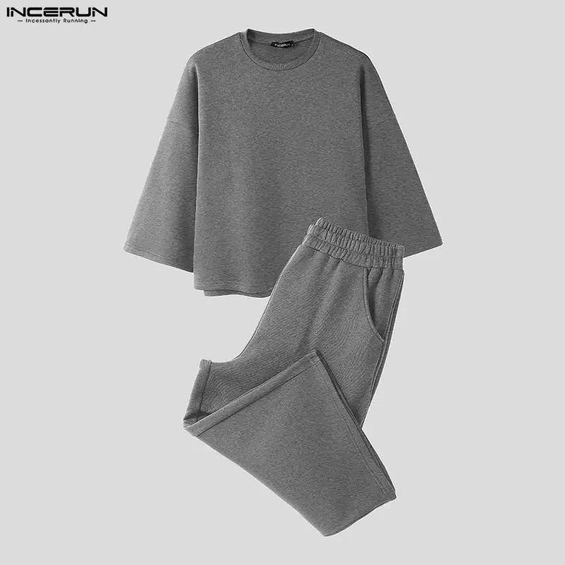 INCERUN Men Sets Solid Color B - đánh giá và giá Street Fashion Hoodie