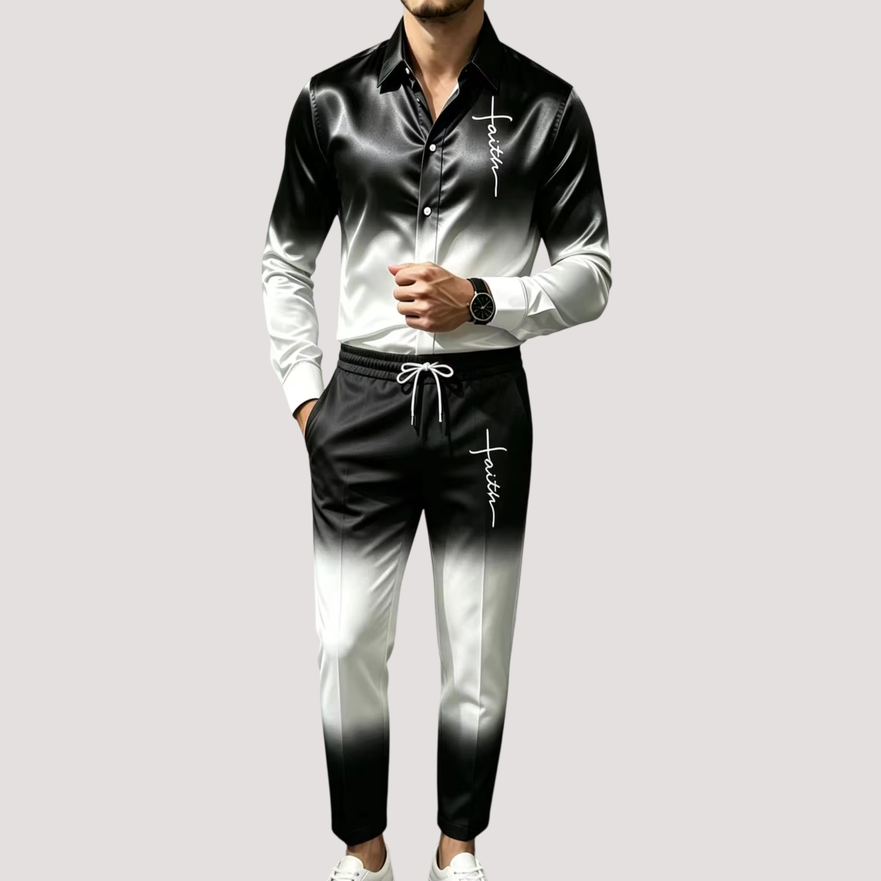 Men's Satin Silk Sports Suit T - đánh giá và giá Street Fashion Clothes