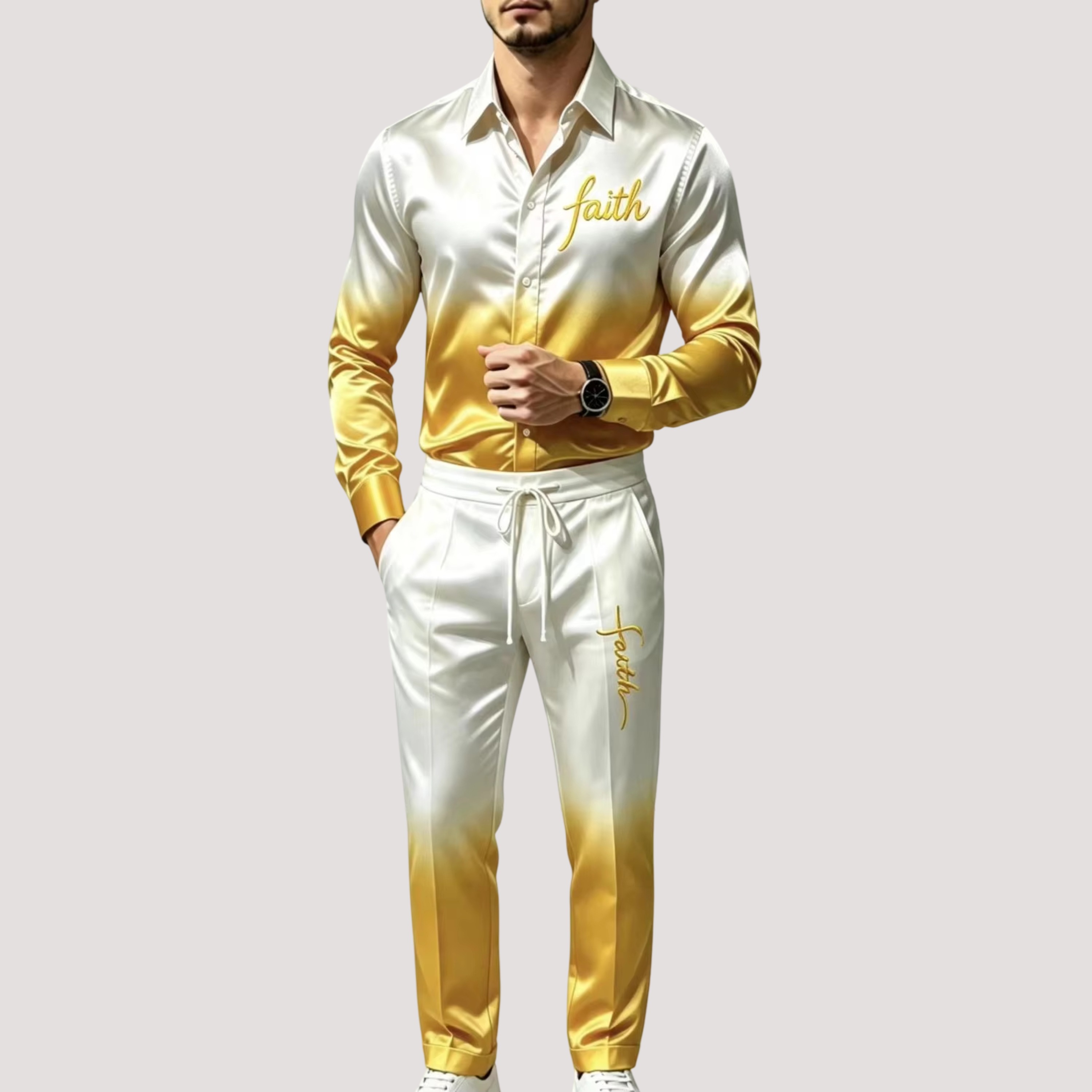 Men's Satin Silk Sports Suit T - đánh giá và giá Street Fashion Clothes