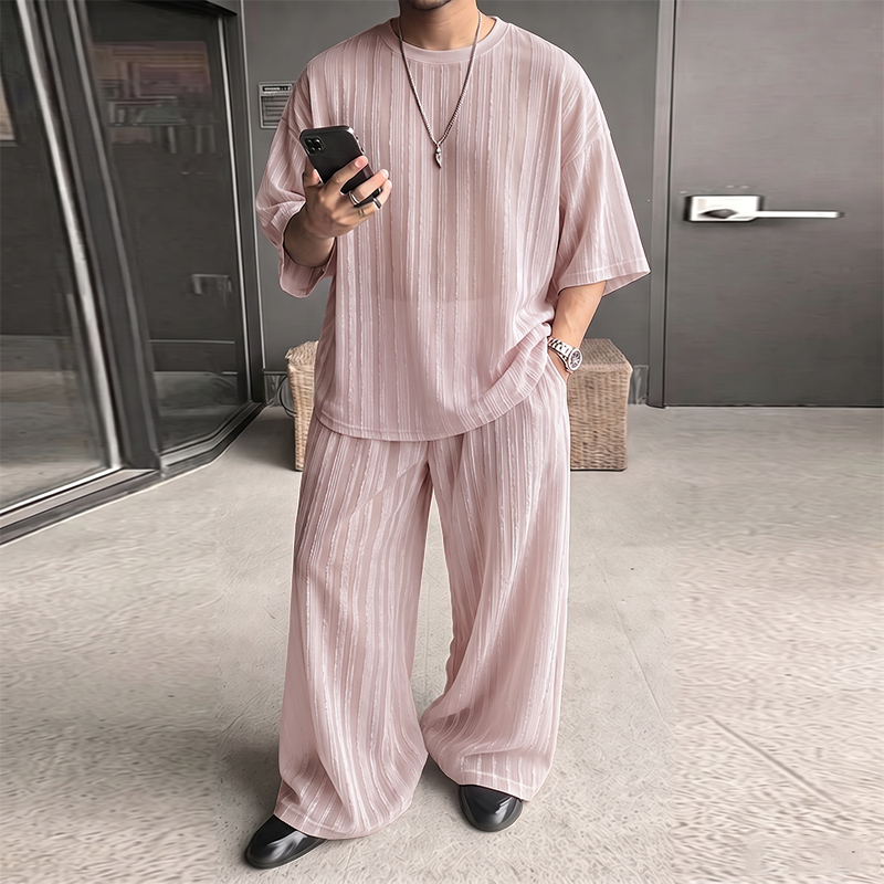 INCERUN Men's Sets Striped See - đánh giá và giá Street Fashion Clothes