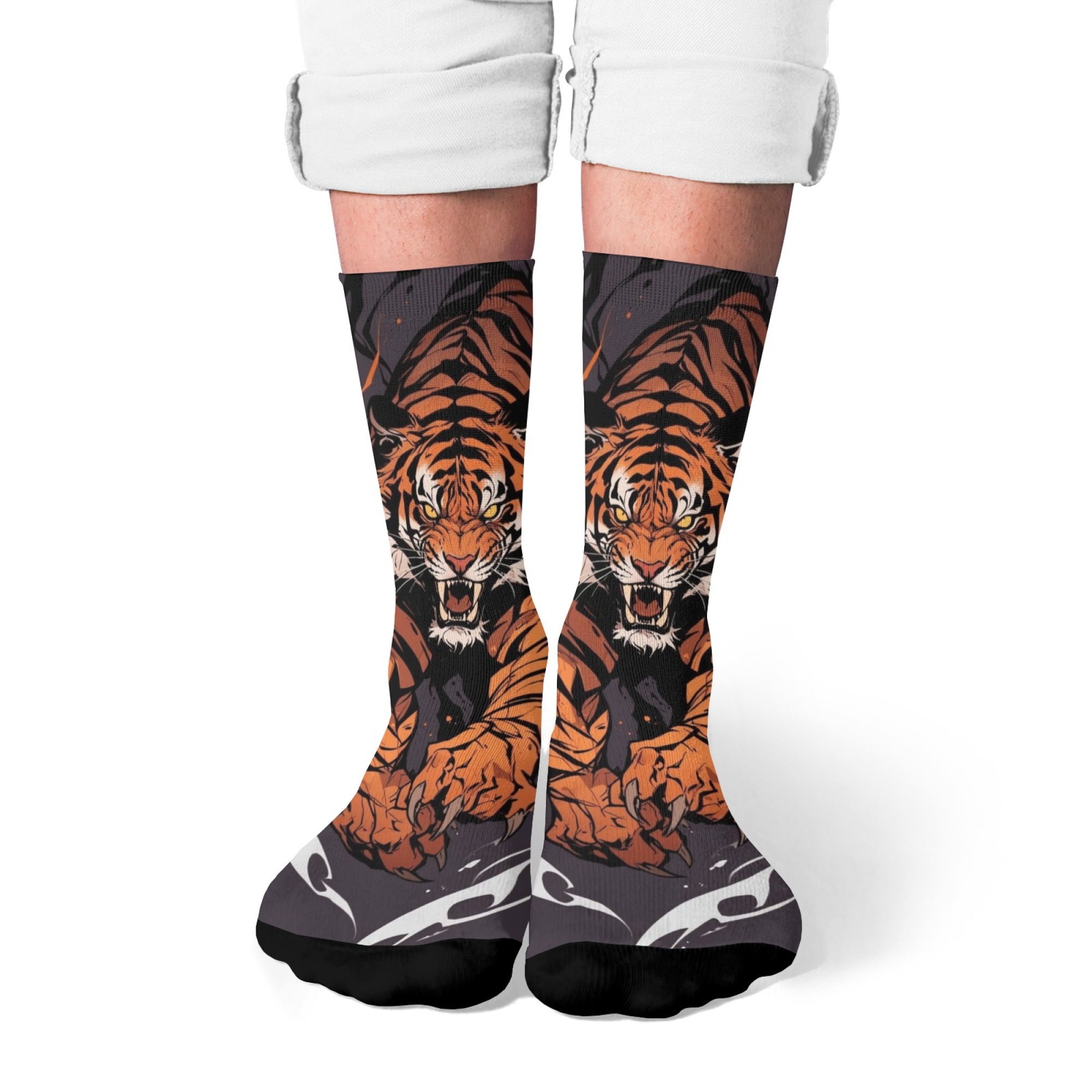 Unisex Fierce Tiger Print Asia - đánh giá và giá Street Fashion Asian Men