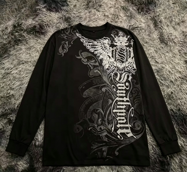 Gothic wing pattern long sleev - đánh giá và giá Street Fashion Clothes